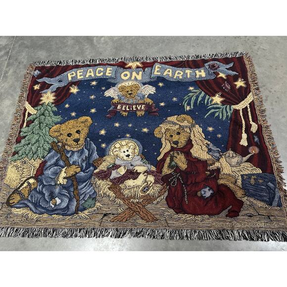 Boyds Bears, Peace On Earth, Holy Family, Tapestry, Wall Hanging ~ 250811-WH 497 - Picture 1 of 5